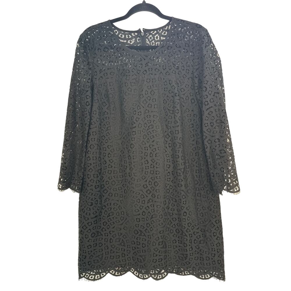 Gap Scallop Lace  Dress Black Medium